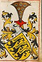 Waldburg coat of arms from the Scheibler Armorial of 1450–1480