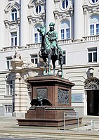 Radetsky Memorial in front of the former War Ministry on the Stubenring. The memorial was formerly situated on the Am Hof square, in the old city of Vienna.