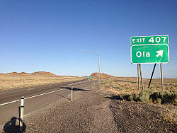 Ola exit on Interstate 80, June 2014