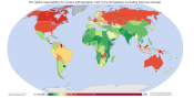 Map of anthropogenic CO2 emission by country
