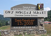 Cherokee Central Schools using Cherokee syllabary
