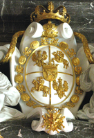Coat of Arms of Stanisław August Poniatowski with collana of Order of White Eagle