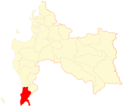 Map of the Tirúa commune in the Biobío Region