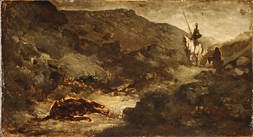 Don Quixote and the Dead Mule (after 1864), oil on panel, 24.8 x 46 cm., Metropolitan Museum of Art