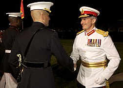 Commandant General Royal Marines Martin Smith wearing the No 1AW uniform.