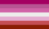 Pink lesbian flag with colors copied from the lipstick lesbian flag[38]
