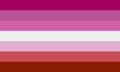 Pink lesbian flag with colors copied from the lipstick lesbian flag[16]