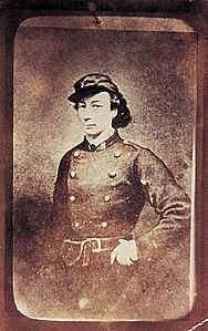Louise Michel, one of the female soldiers of the Commune, in her uniform