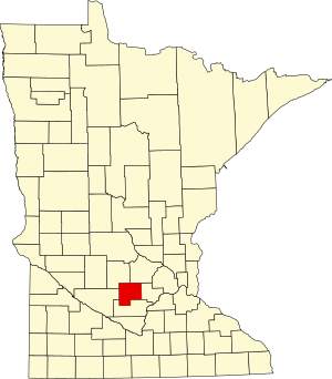 Map of Minnesota highlighting McLeod County