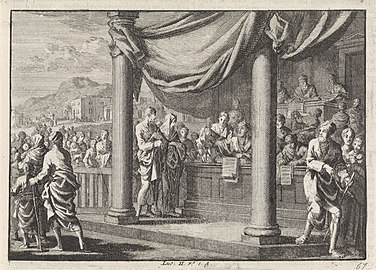 Jan Luyken, Joseph and Mary taking the census (1703), etching and book print, Haarlem, Netherlands