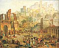 Judenpogrom in Metz 1096 während des Ersten Kreuzzugs (Ölgemälde, 1853)