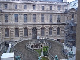 Cour Lefuel (Denon Wing) with horse ramps leading to the former Emperor's Stables