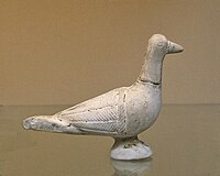 Moulded pipeclay peacock made in Central Gaul, 2nd century AD