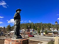 A statue of the town's namesake U.S. Vice President Schuyler Colfax stands near the railroad station in historic downtown Colfax.