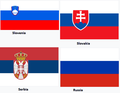 Slavic countries flag family.