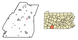 Location of Shanksville in Somerset County, Pennsylvania.