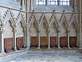 The stalls and canopies of the chapter house