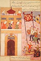 Timur besieging Urganj. Published 1595–1600