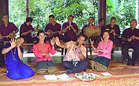 Thai traditional musical ensembles at Wat Kungtapao Local Museum