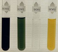 Aqueous solutions of uranium III, IV, V, VI salts