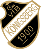 A German shield in black with a white diagonal stripe. It is edged in gold and has the name of the club and the year 1900 written on it.
