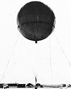 Balloon found near Alturas, California, on January 10, 1945, reinflated at Moffett Field