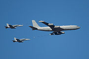 Spanish KC-135 refuels two F-18s