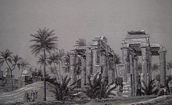 The Ptolemaic temple of Antaepolis in the early 1800s, from the Description de l'Égypte