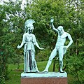 Athena and Marsyas: the discovery of the aulos in an imaginative recreation of a lost bronze by Myron (Botanic Garden, Copenhagen)