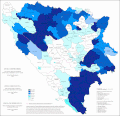 Share of Serbian language in Bosnia and Herzegovina by municipalities 2013