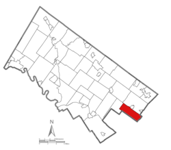 Location of Cheltenham Township in Montgomery County, Pennsylvania
