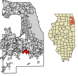 Location of Frankfort in Will and Cook Counties, Illinois