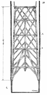 1854 illustration by Pégard showing the 1850 belfry which is present today[144]