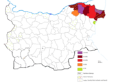 Part of the Bulgarians born in Northern Dobruja, Romania and Serbia in 1946 calculated from the total of the ethnic Bulgarians
