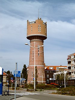 Den Helder water tower in the village