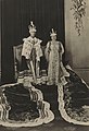 Queen Elizabeth wearing her crown in a formal coronation photograph, 1937