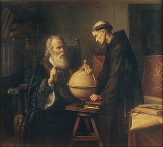 Galileo en la Universidad de Padua demostrando las nuevas teorías astronómicas (1873) by Félix Parra