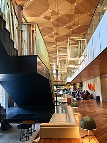 Fareground food hall on the lobby's first floor in 2018