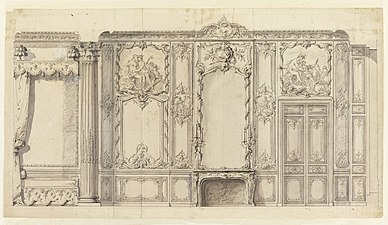 Design for the bedroom of the Prince, Hotel de Soubise, by Germain Boffrand (1735–1740)