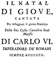 Giuseppe Bonno – Il natal di Giove – Titelseite des Librettos _ Wien 1740