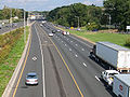 A permanent, separated HOV lane on I-91 near Hartford, Connecticut