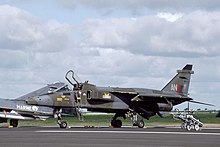 Royal Air Force Jaguar on the ramp at Schleswig-Jagel air base