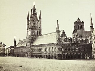 The Cloth Hall c. 1860, showing the original medieval building before World War I