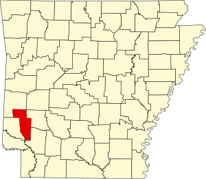 Map of Arkansas highlighting Howard County