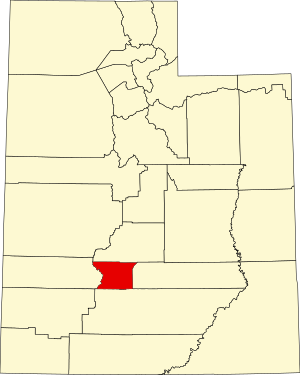 Map of Utah highlighting Piute County