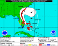 Image 13An example of a chart for Matthew showing its five-day forecast track (from Tropical cyclone preparedness)