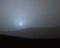 Sunset, Gale crater – photo sequence by Curiosity rover, April 15, 2015