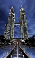 Petronas Towers in Kuala Lumpur, Malaysia, by César Pelli, completed 1999