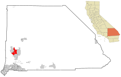 Location of Victorville in San Bernardino County, California