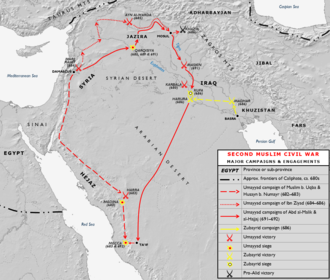 Army movements and battle locations marked on a grayscale map of the Middle East